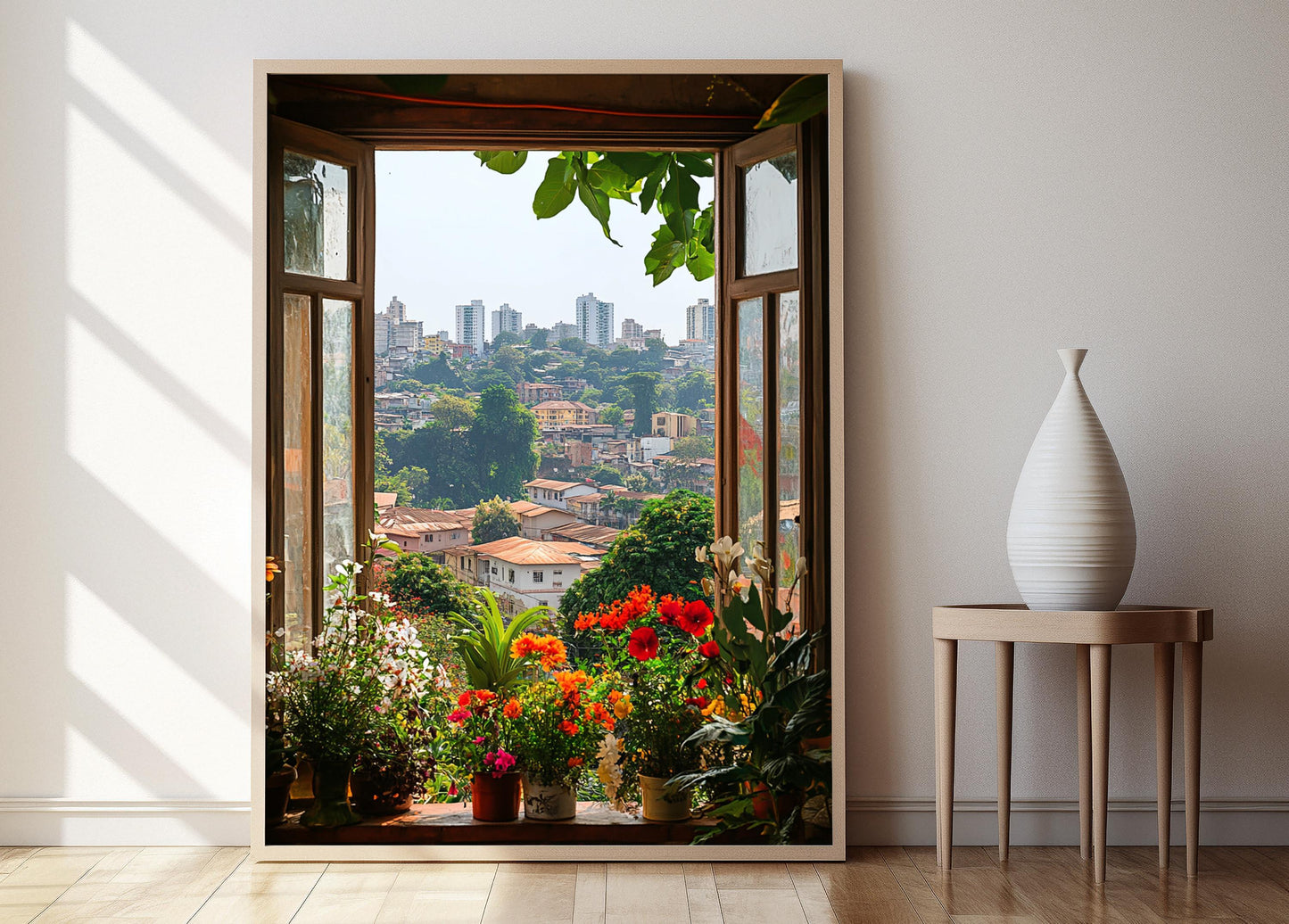 Affiche Yaoundé – Illustration moderne et traditionnelle du Cameroun