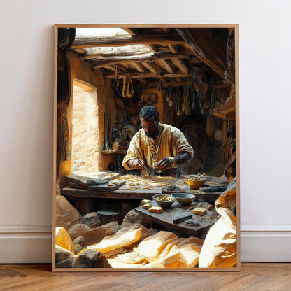 Affiche Artisanat Malien – Impression d'Art de Bijoux Traditionnels