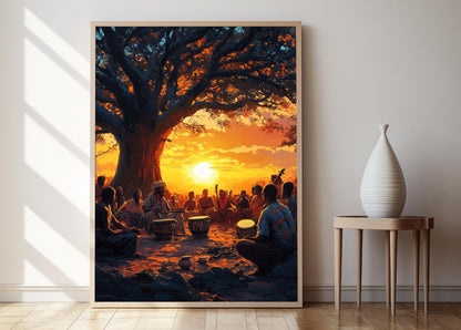 Affiche Griot Malien – Illustration culturelle, décoration du royaume du Mali