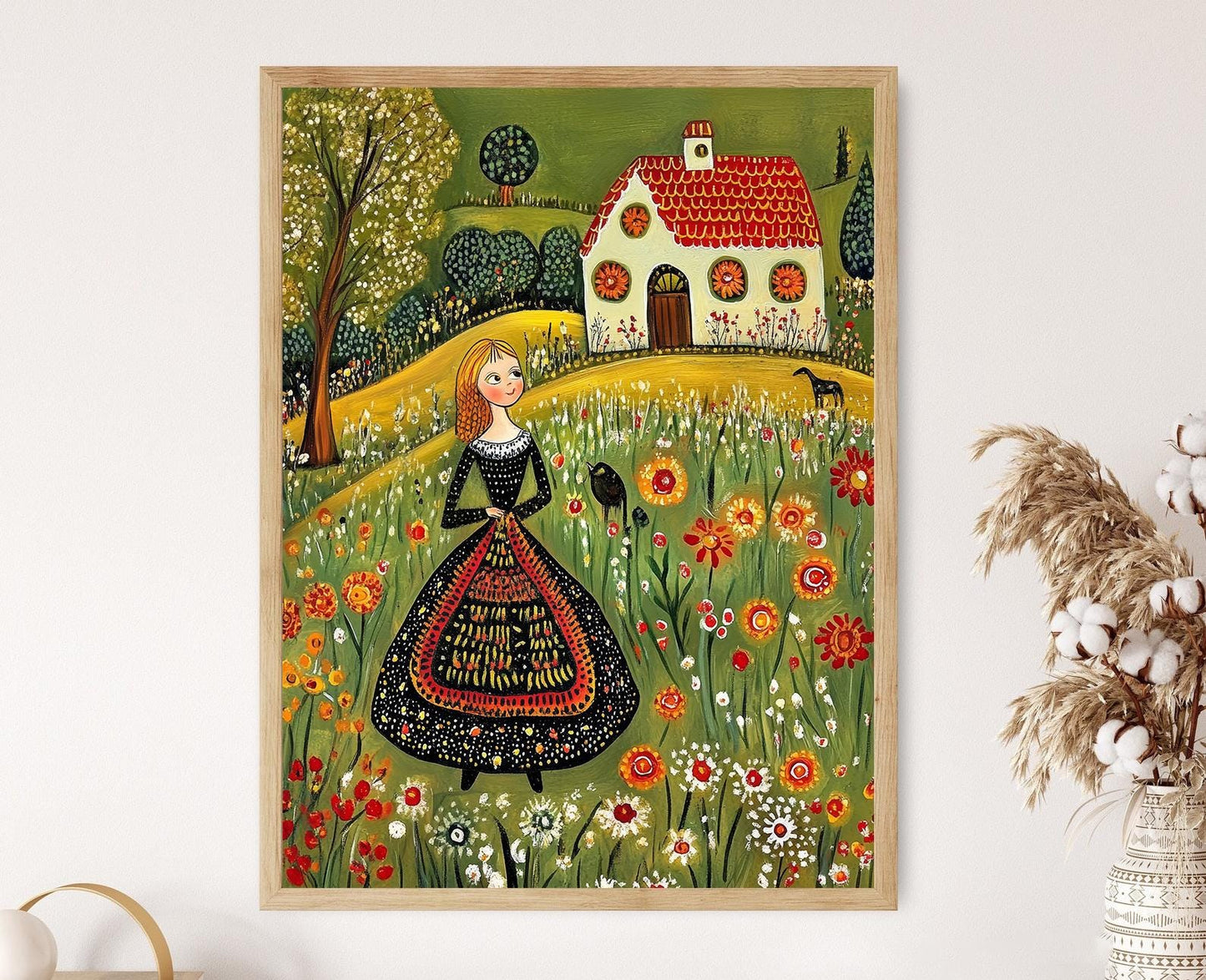 Affiche Art Naïf Albanais – Poster Folklore de la Région Ghegeria