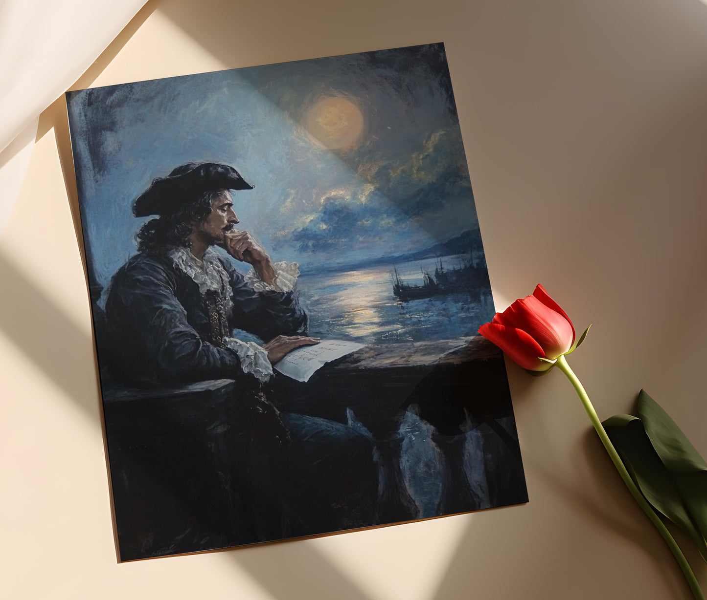 Affiche Cyrano de Bergerac – Poster Romance au clair de lune, déco littéraire