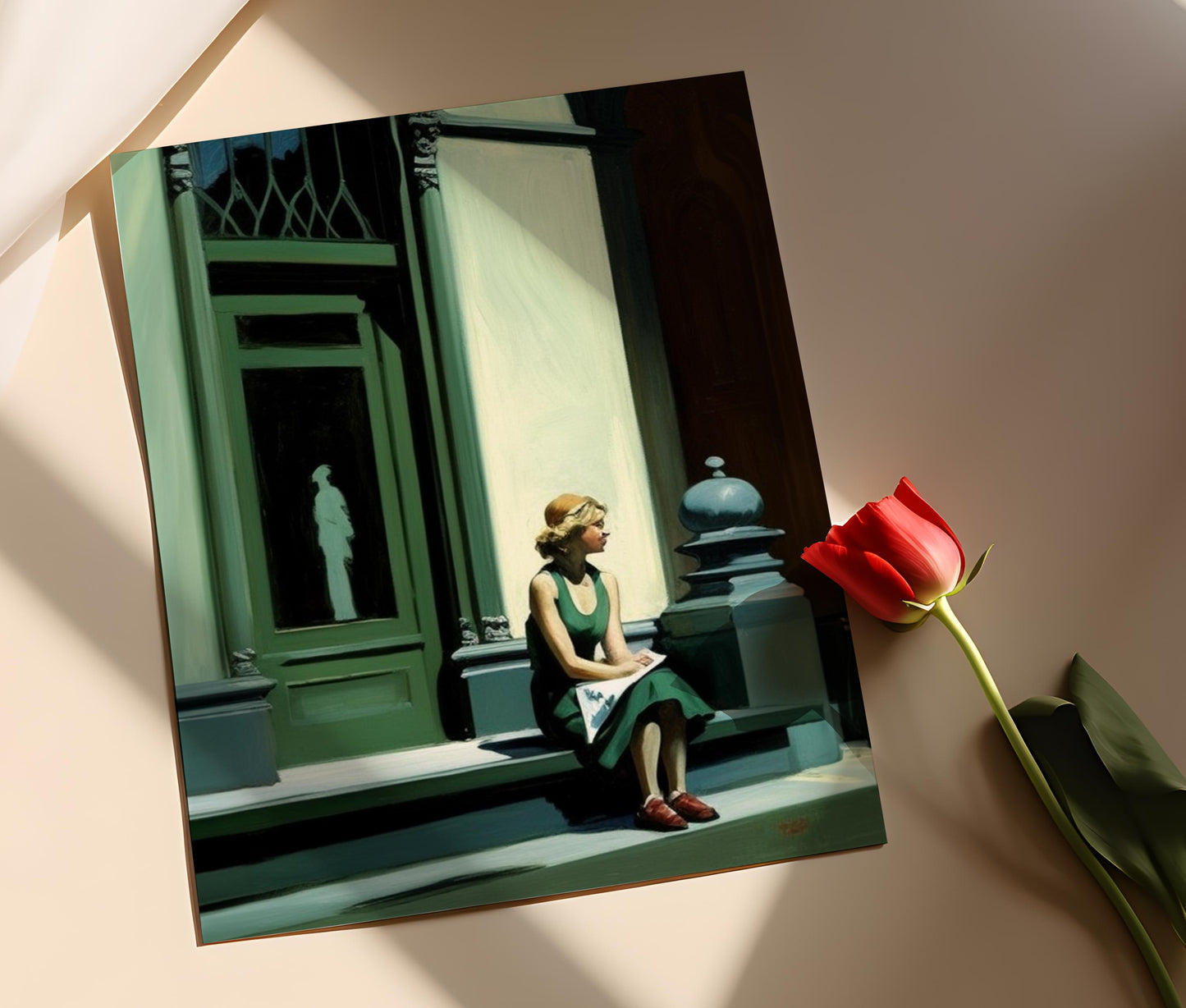 Affiche Style Edward Hopper – Poster Scène Américaine Classique