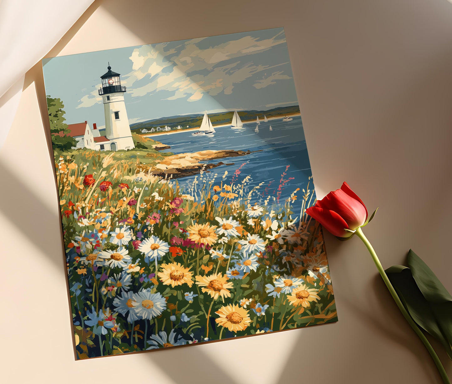 Affiche Phare d'Edgartown – Poster Art de Martha’s Vineyard