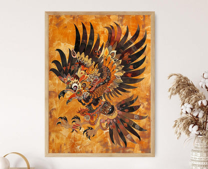 Affiche Oiseau Garuda – Art détaillé, Décoration murale spirituelle