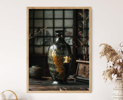 Affiche Kintsugi – Art Print Élégant avec Finition Dorée