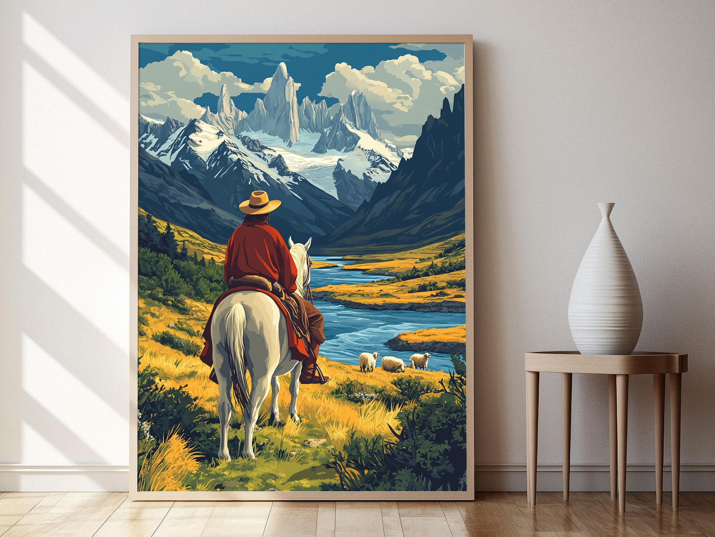 Affiche Fermier Chilien à Cheval – Impression Art de Patagonie