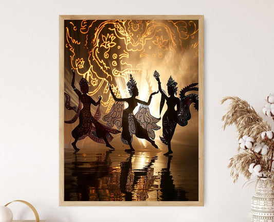 Affiche Wayang Kulit – Impression d'art de marionnettes javanaises