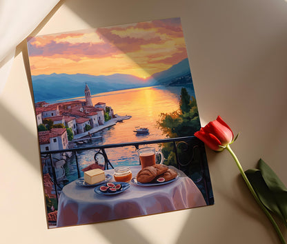 Affiche Petit-Déjeuner Macédonien – Vue sur le Lac et Saint Jean