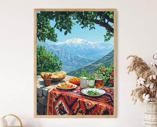 Affiche Petit Déjeuner Traditionnel à Sulaymaniyah – Imprimé Héritage Kurde