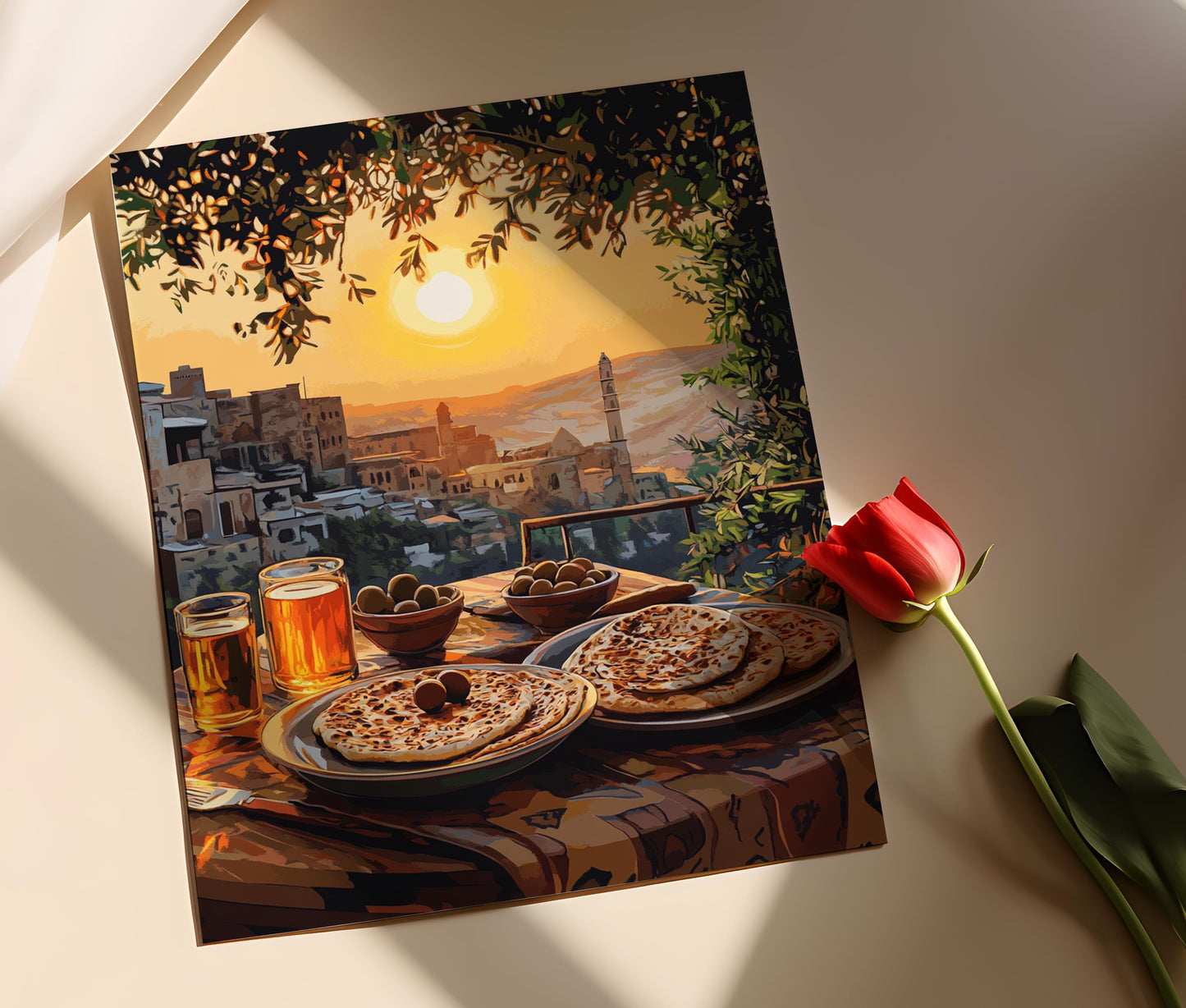 Affiche Petit-Déjeuner Kurde à Erbil – Impression Culturelle Citadelle