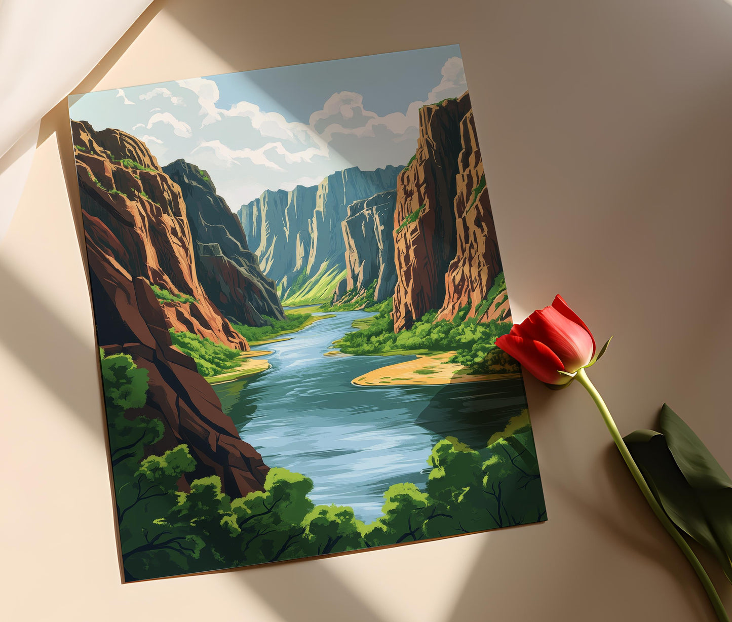 Affiche Colorado River – Poster Art des falaises de Glenwood Canyon