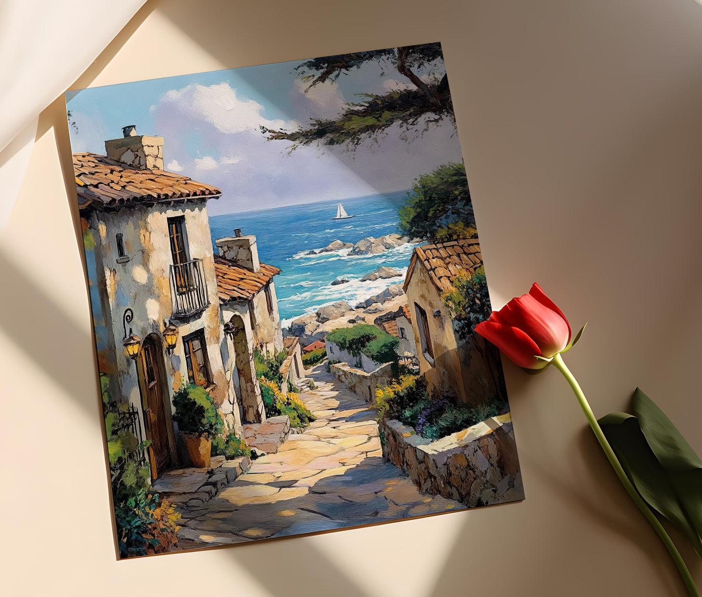 Affiche Carmel by the Sea – Poster Art de Californie, Cottages et Côte Rocheuse