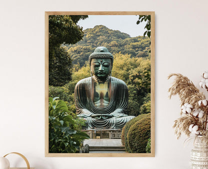 Affiche Bouddha de Kamakura – Poster Sculpture en bronze ancien du Japon
