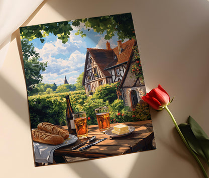 Affiche Petit-Déjeuner en Normandie – Impression Art de Pomme et Verger