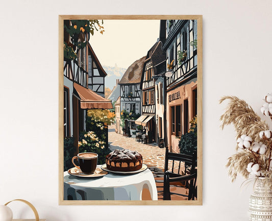 Affiche Strasbourg – Poster Petit-déjeuner avec Kouglof, Art Alsacien