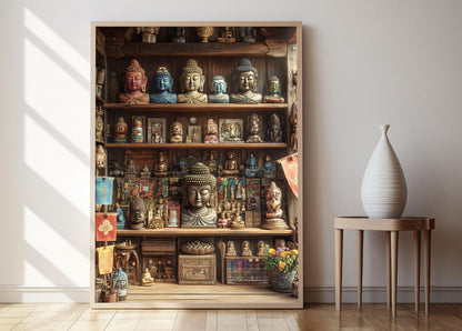 Affiche Masque Tibétain – Illustration Art Décor Cérémonial