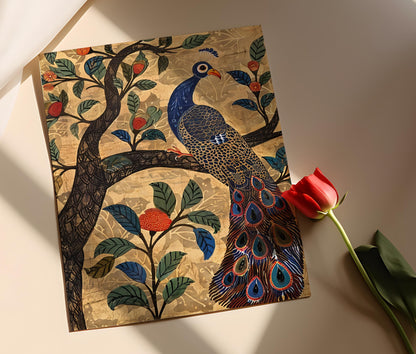 Affiche Kalamkari Intricate – Impression Artisanale Textile Décor Global