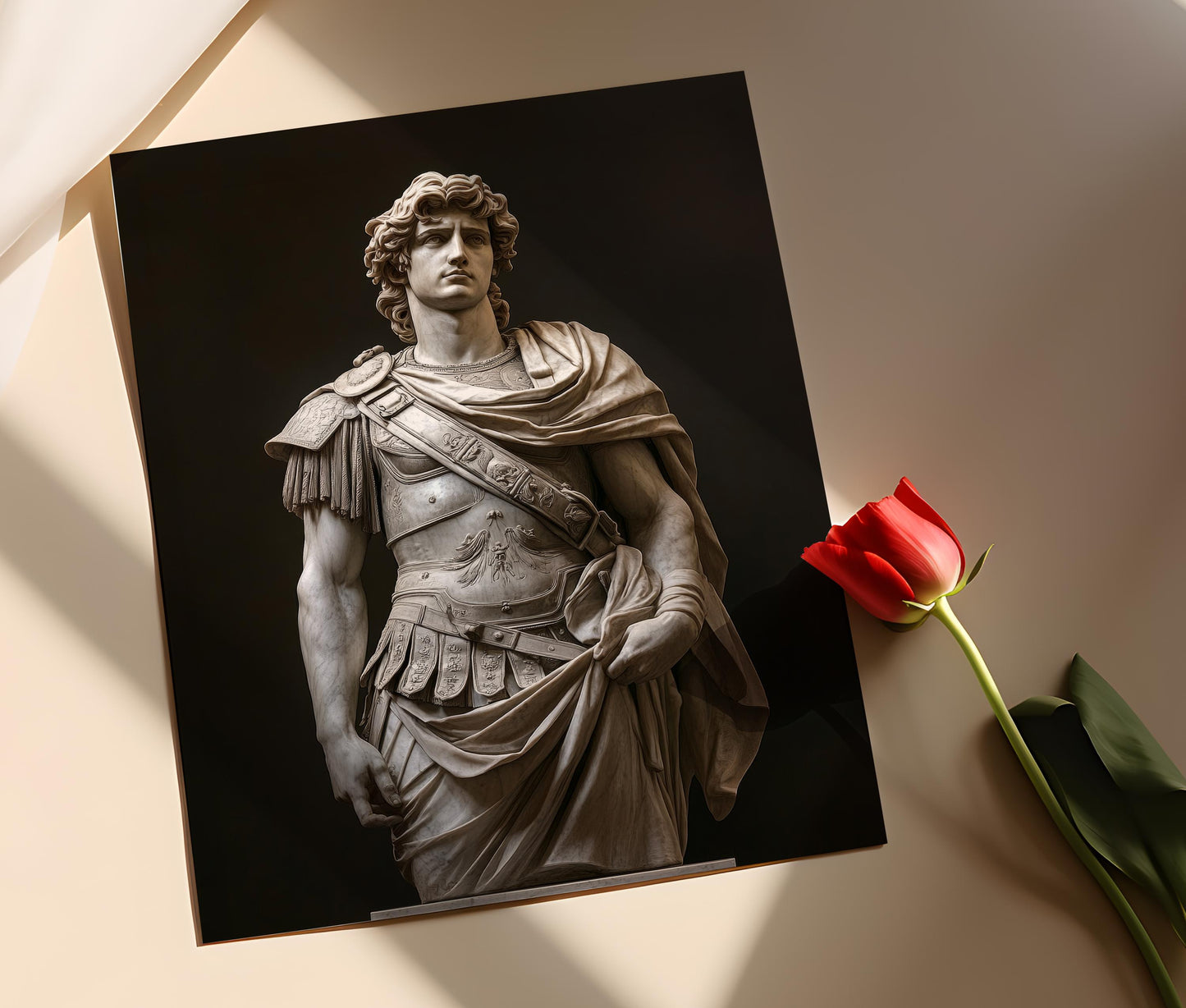 Affiche Alexandre le Grand – Poster Art Hellenistique, Pose Héroïque, Armure Détail