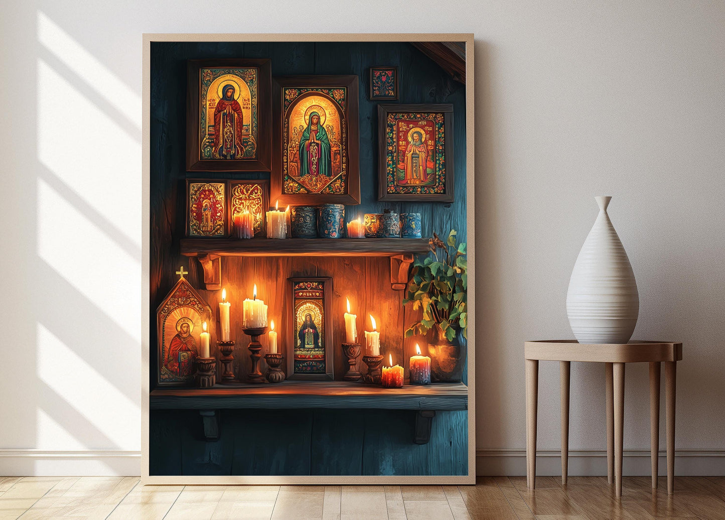 Affiche Icône Découpée – Illustration d'Ornement Religieux Ukrainien