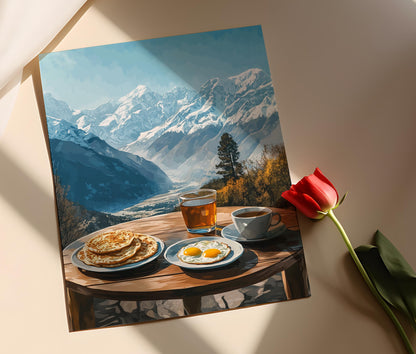 Affiche Petit-Déjeuner à Gilgit – Parathas et Paysage de la Vallée de Hunza