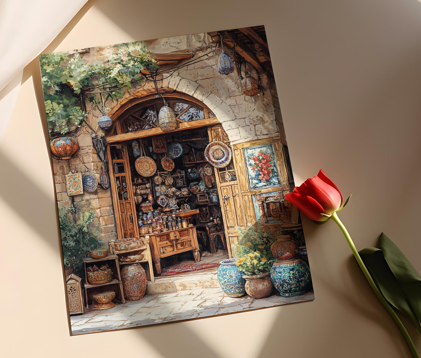 Affiche en Bois Latakia – Poster Décoratif Côtier Syrien