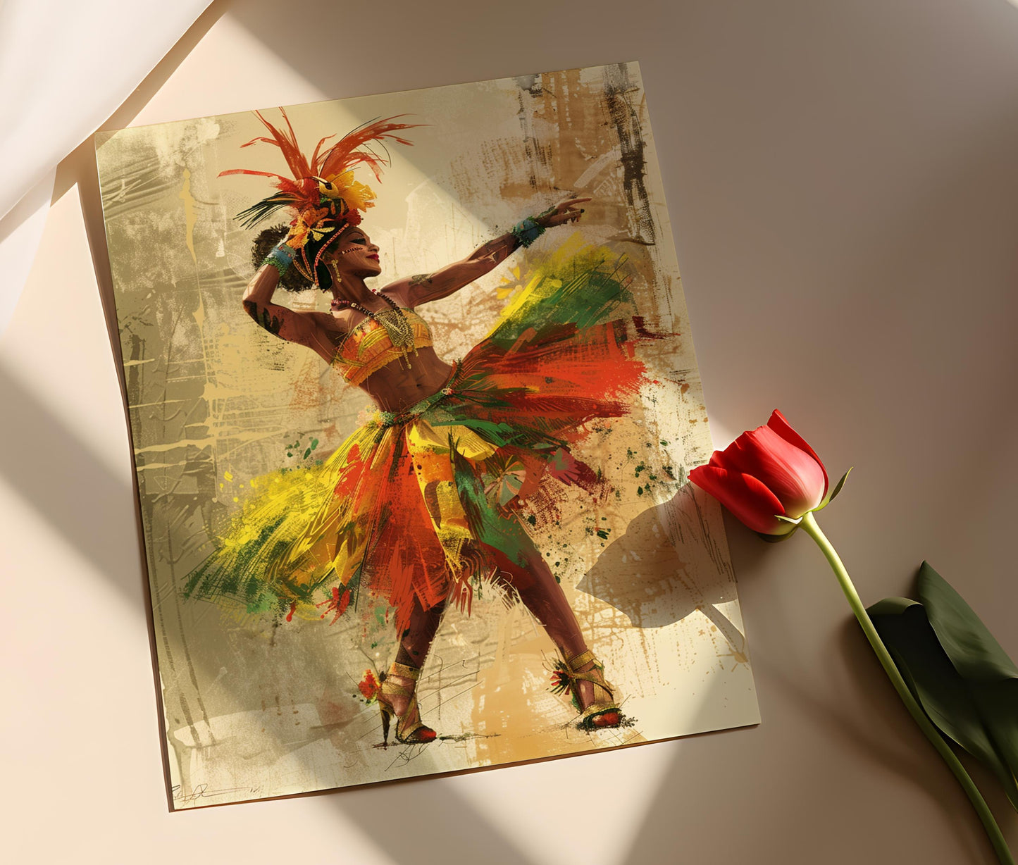 Affiche Samba – Poster Illustratif Brésilien Coloré de Danseuse