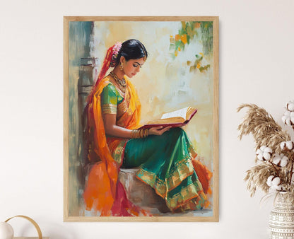 Affiche Femme Indienne en Saree – Art Élégant et Culturel Boho