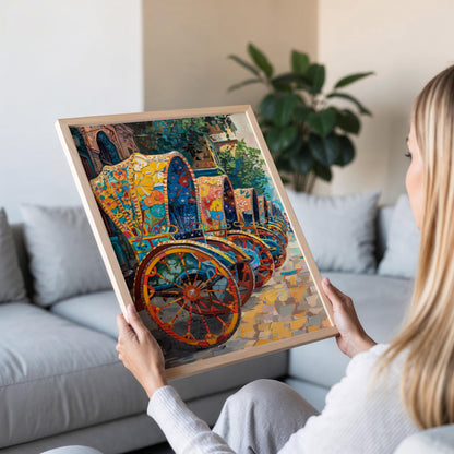 Affiche Rickshaw du Bangladesh – Art Populaire Bengali Éclatant