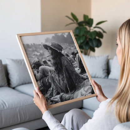 Affiche Vintage Woodstock – Poster Art Musical Hippie Rétro