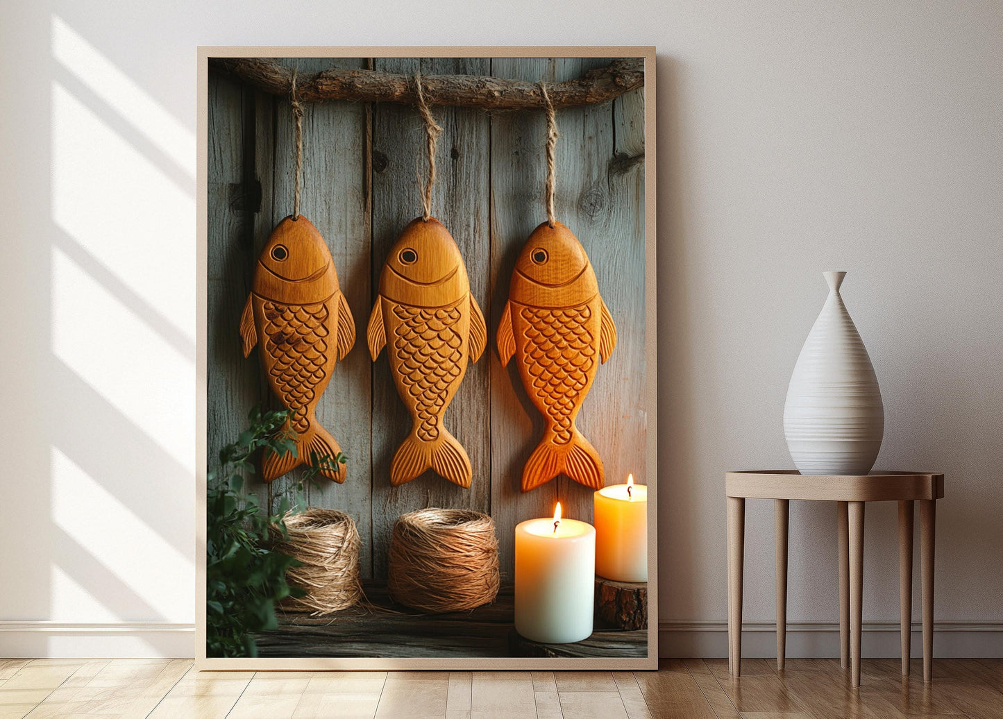 Affiche Poisson Chrétien – Illustration Décorative Rétro de la Foi