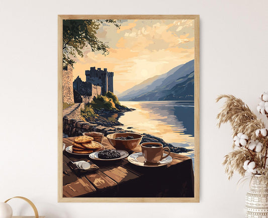 Affiche Écosse – Poster Scène de Loch Ness et Château d'Urquhart