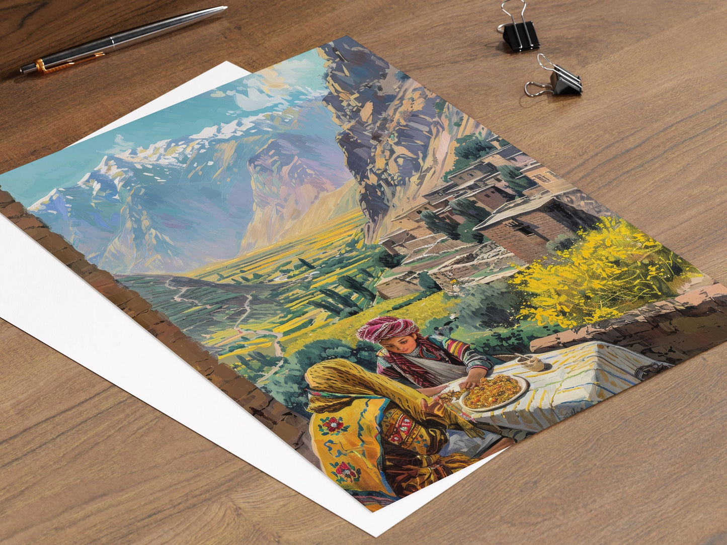 Affiche de Village Kurde – Impression Art : Paysage Zagros, Décor Ethnique