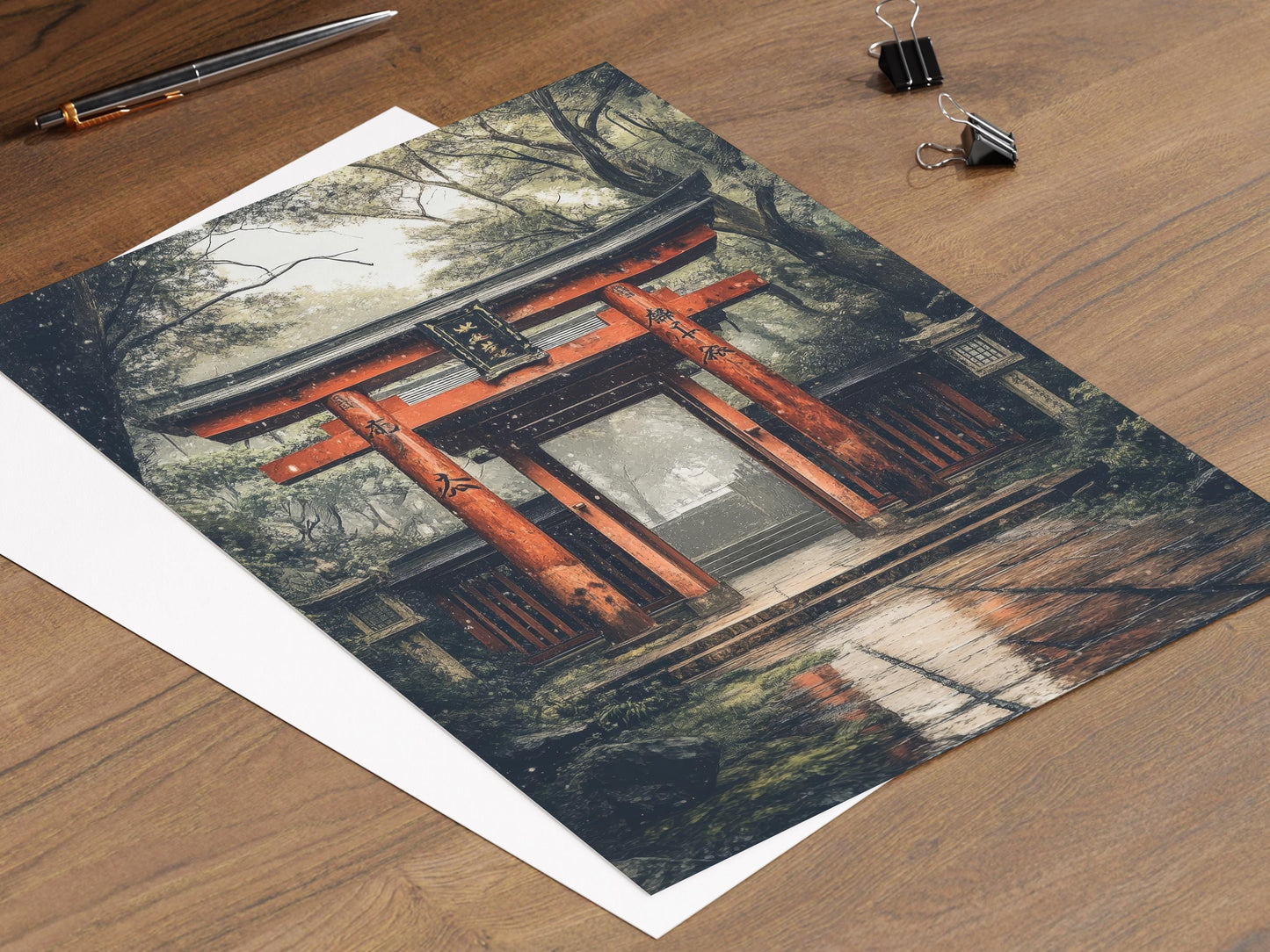 Affiche Temple Japonais Traditionnel – Art de Jardin Paisible