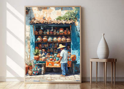 Affiche San Salvador – Illustration Artisanale de Poterie et Décorations