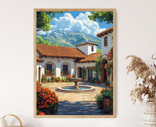 Affiche Hacienda Équatorienne avec Courtyard – Poster Décor Héritage