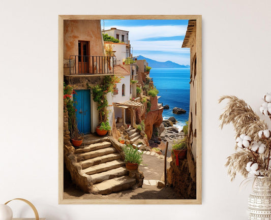 Affiche Côte Sicilienne – Poster Paysage Marin Méditerranéen