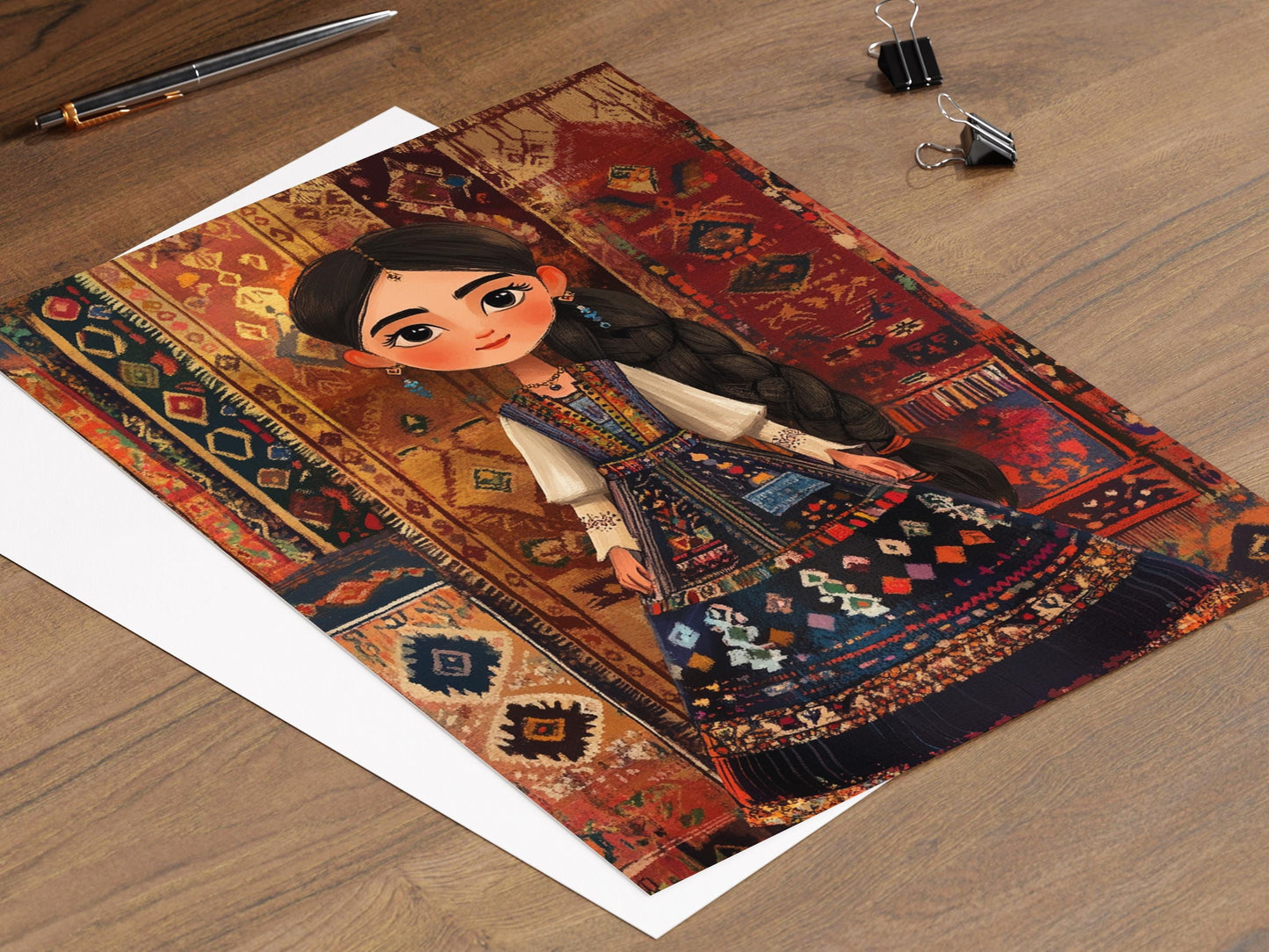 Affiche Poupée Kurde de Diyarbakır – Art Traditionnel et Broderie