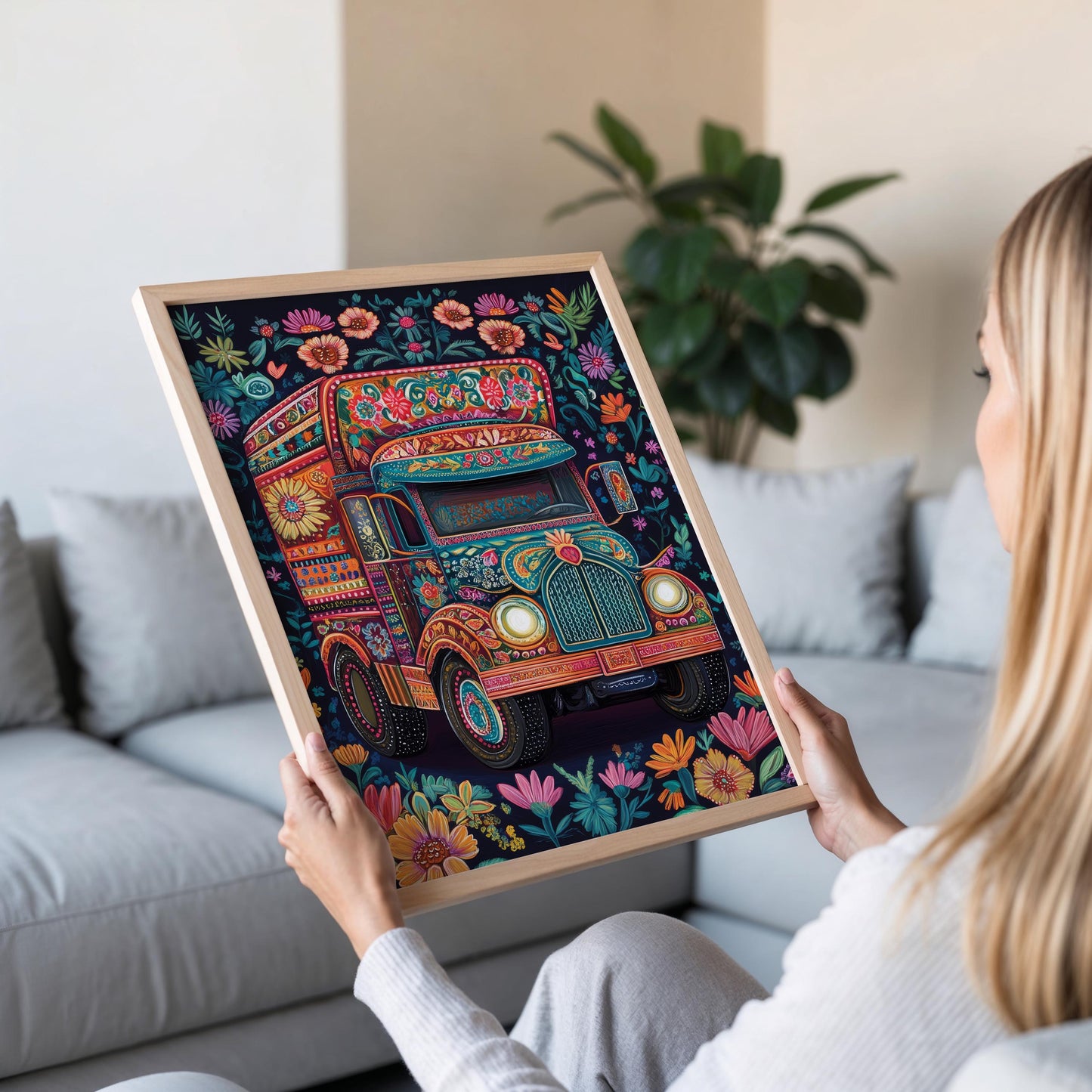 Affiche Art de Camion Pakistanais – Illustration Folklorique Colorée