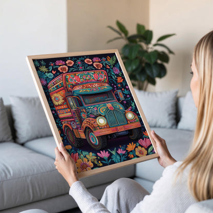 Affiche Art de Camion Pakistanais – Illustration Folklorique Colorée