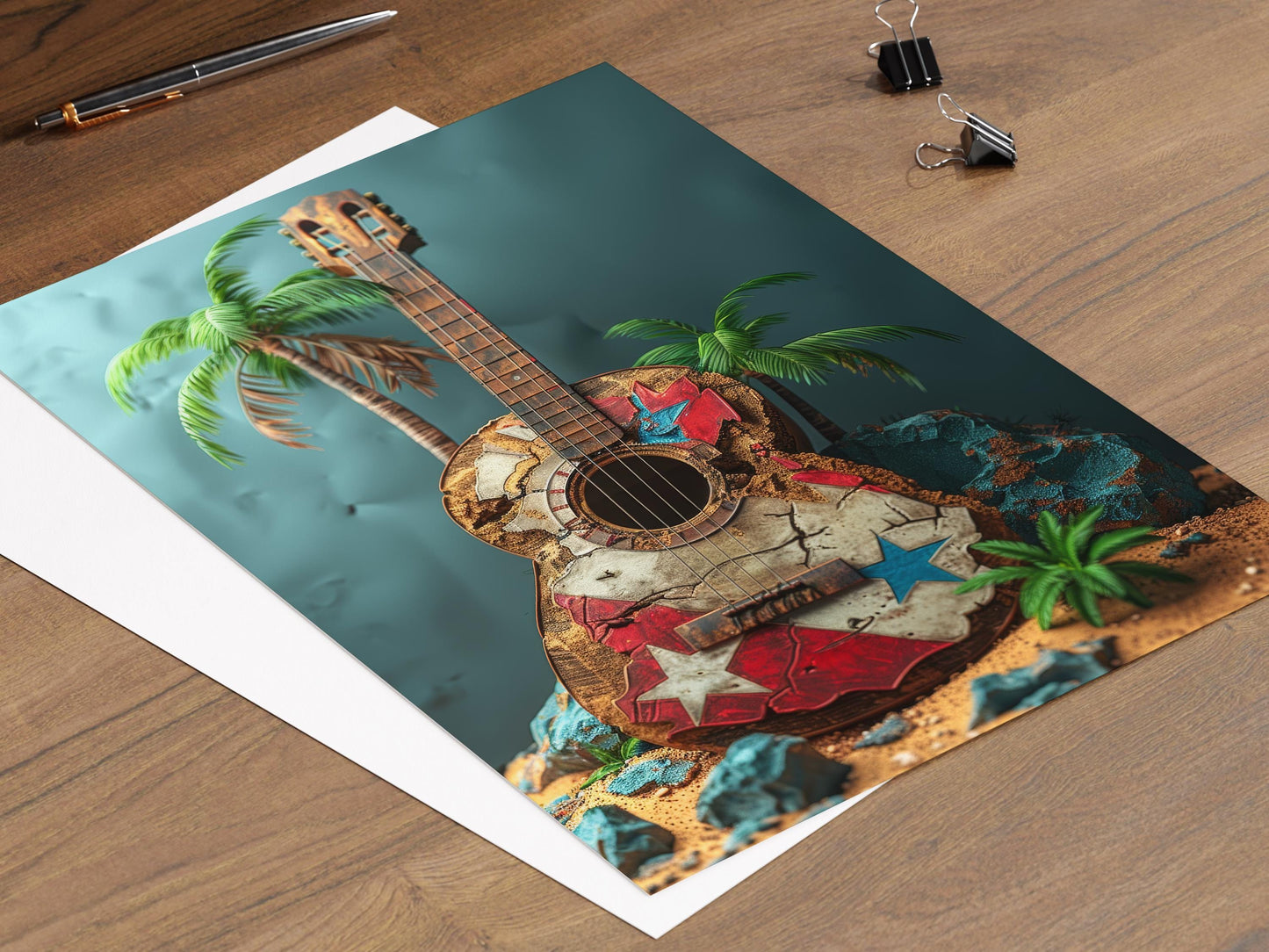 Affiche Drapeau Porto-Ricain – Art Boricua pour Décor Maison