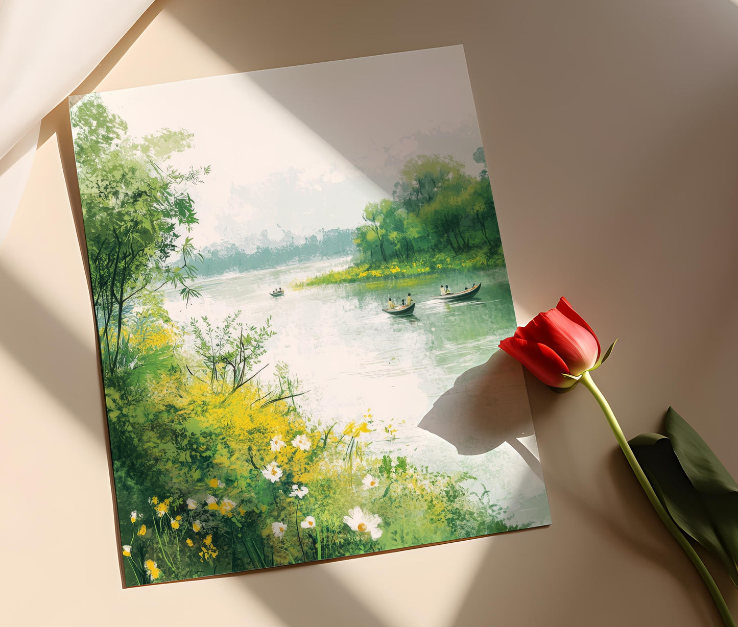 Affiche Ganges – Poster des rives de Rajshahi et eaux calmes