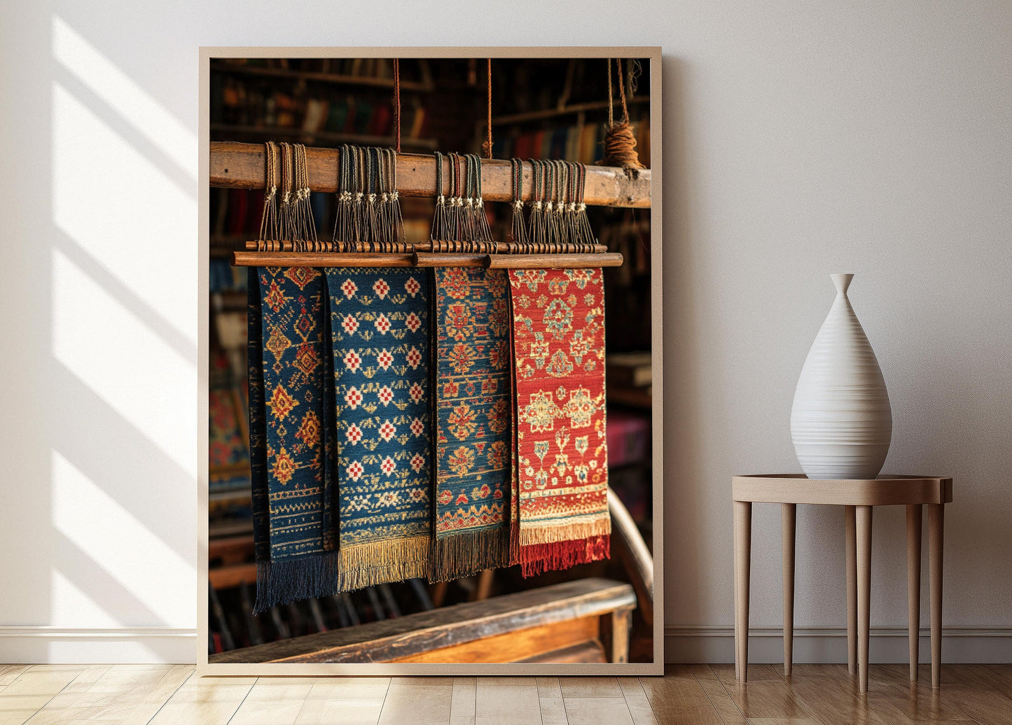 Affiche Art de Tissage Patola – Poster Design Géométrique et Floral