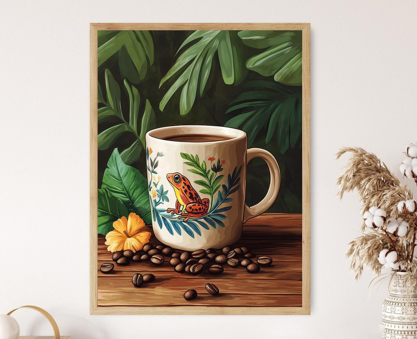 Affiche Tasse en Céramique Porto-Ricaine – Art Coquí Décor de Cuisine