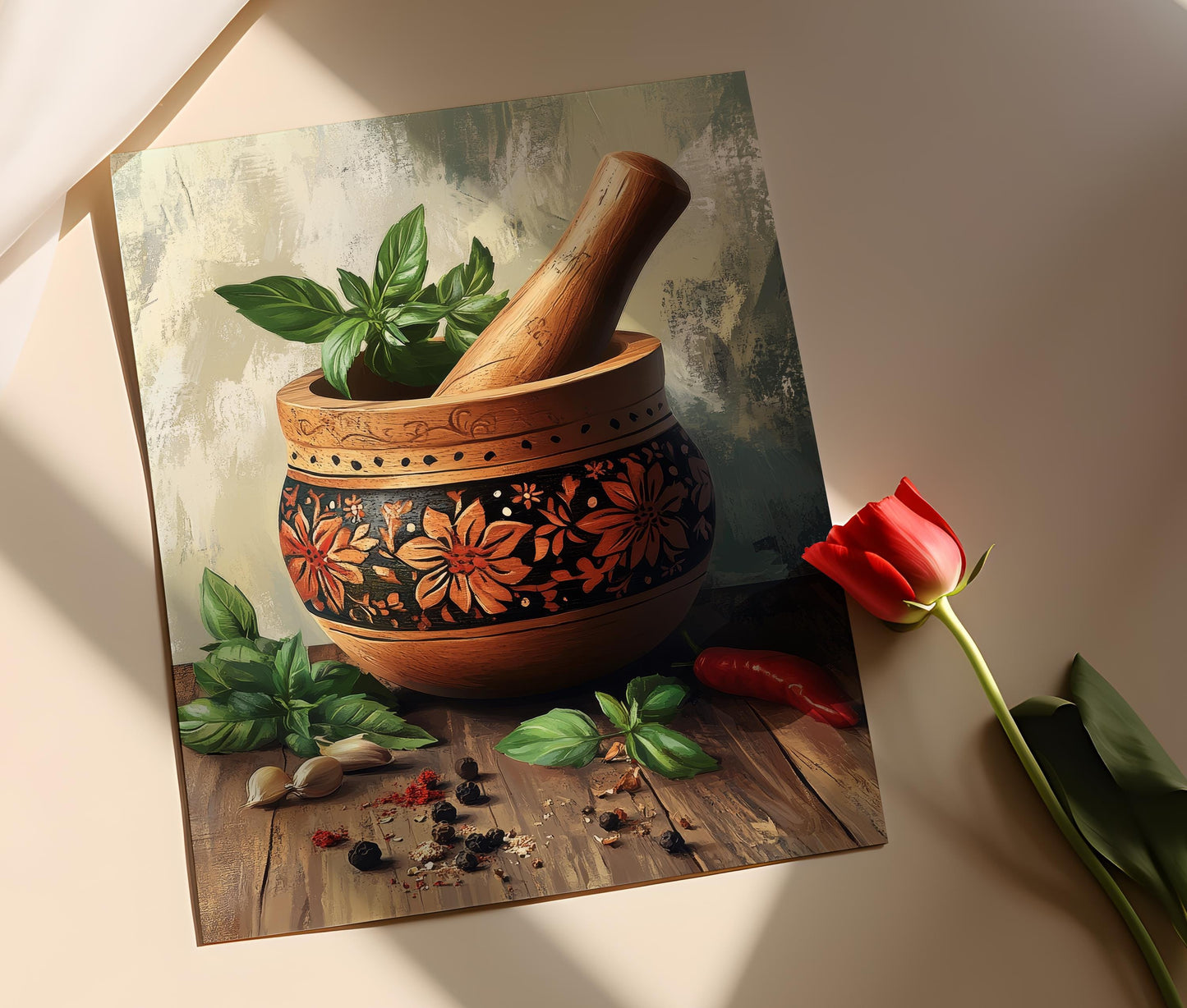 Affiche Pilón Porto-Ricain – Art Print Floral pour Décor de Cuisine