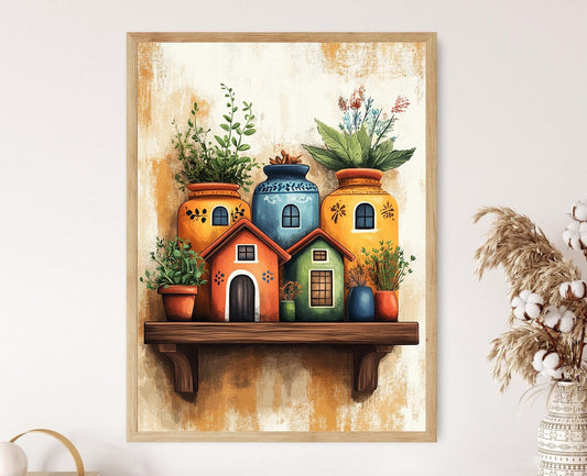 Affiche Jarres d'Épices Porto-Ricaines – Poster Décor Traditionnel des Caraïbes