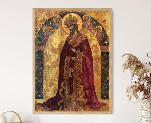 Affiche Constantin VI – Impression Icone Byzantin, Art Spirituel pour Décor de Prière