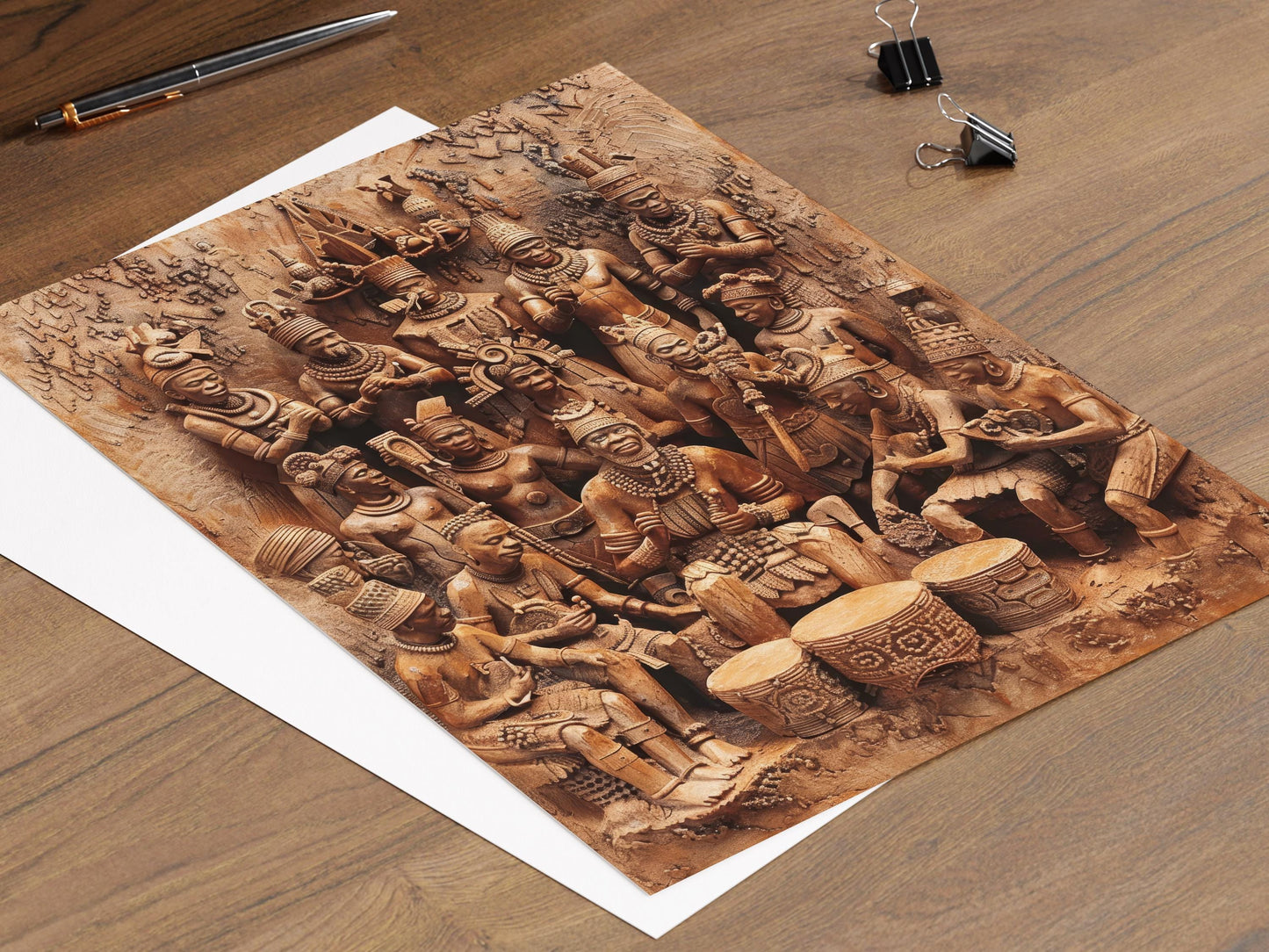 Affiche Royaume du Bénin – Imprimé Giclée d'Art Africain Éclatant