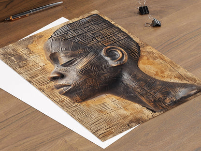 Affiche Bénin : Portrait de Femme Africaine, Décor Culturel