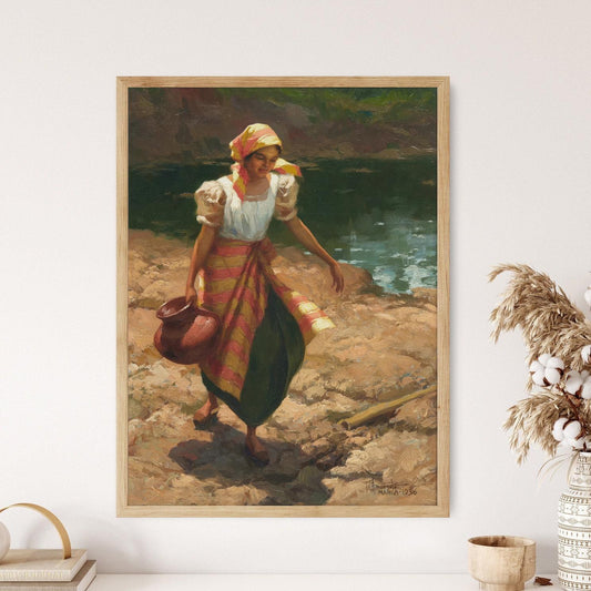Affiche Fernando Amorsolo | Femme au bord de l'eau, 1936 | Décor Vintage
