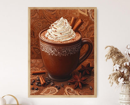 Affiche Chocolat Chaud Indien – Illustration de Kulhad en Argile